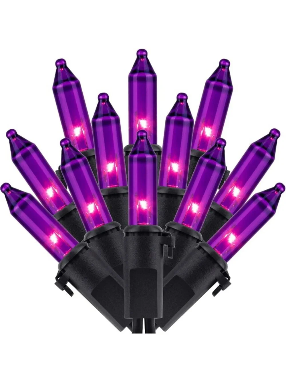 200 Purple Halloween String Lights - 33ft, 100 Count, Black Wire, Indoor/Outdoor